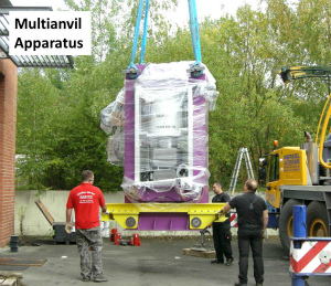 Delivery of a Kawai-type multianvil apparatus (DIA-type, press load capacity = 15 MN) to Bayerisches Geoinstitut in 2014